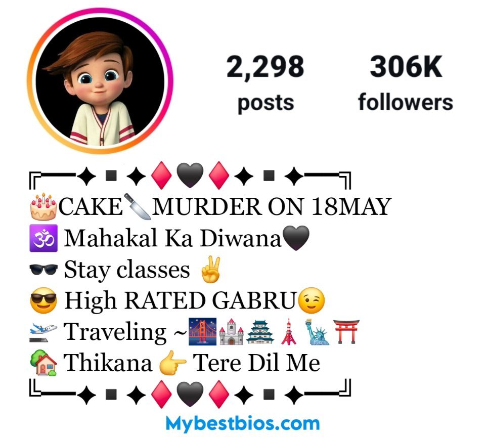 Instagram Bio For Boys in Stylish Font