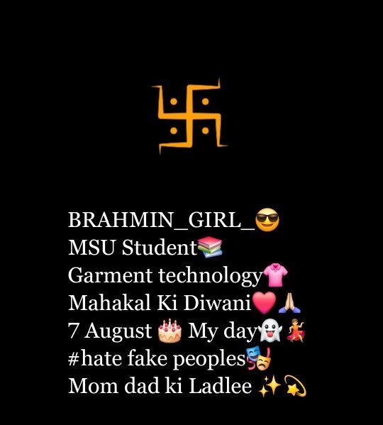 ब्राह्मण Bio For Instagram For Girls